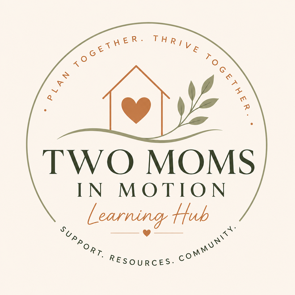 Two Moms In Motion Learning Hub official logo